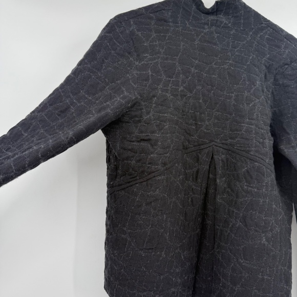 Eileen Fisher Cardigan Women Large Black Comfy Wool Blend Open Front Sweater - Picture 7 of 13